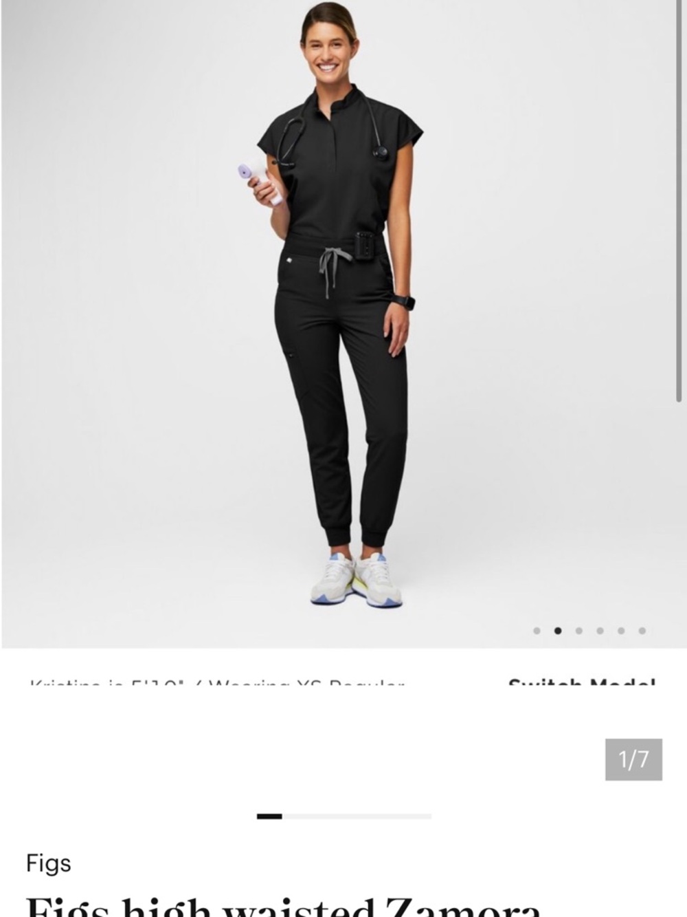 Figs Black High-Rise Zamora Jogger